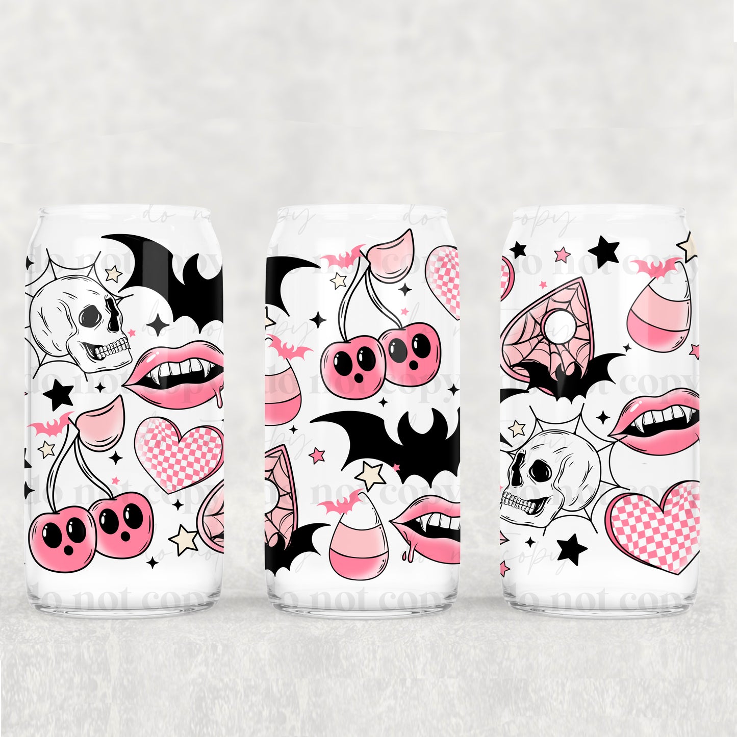 CS 2024 pink spooky doodles vinyl sheet | decal | UV DTF decal | UV cup wrap