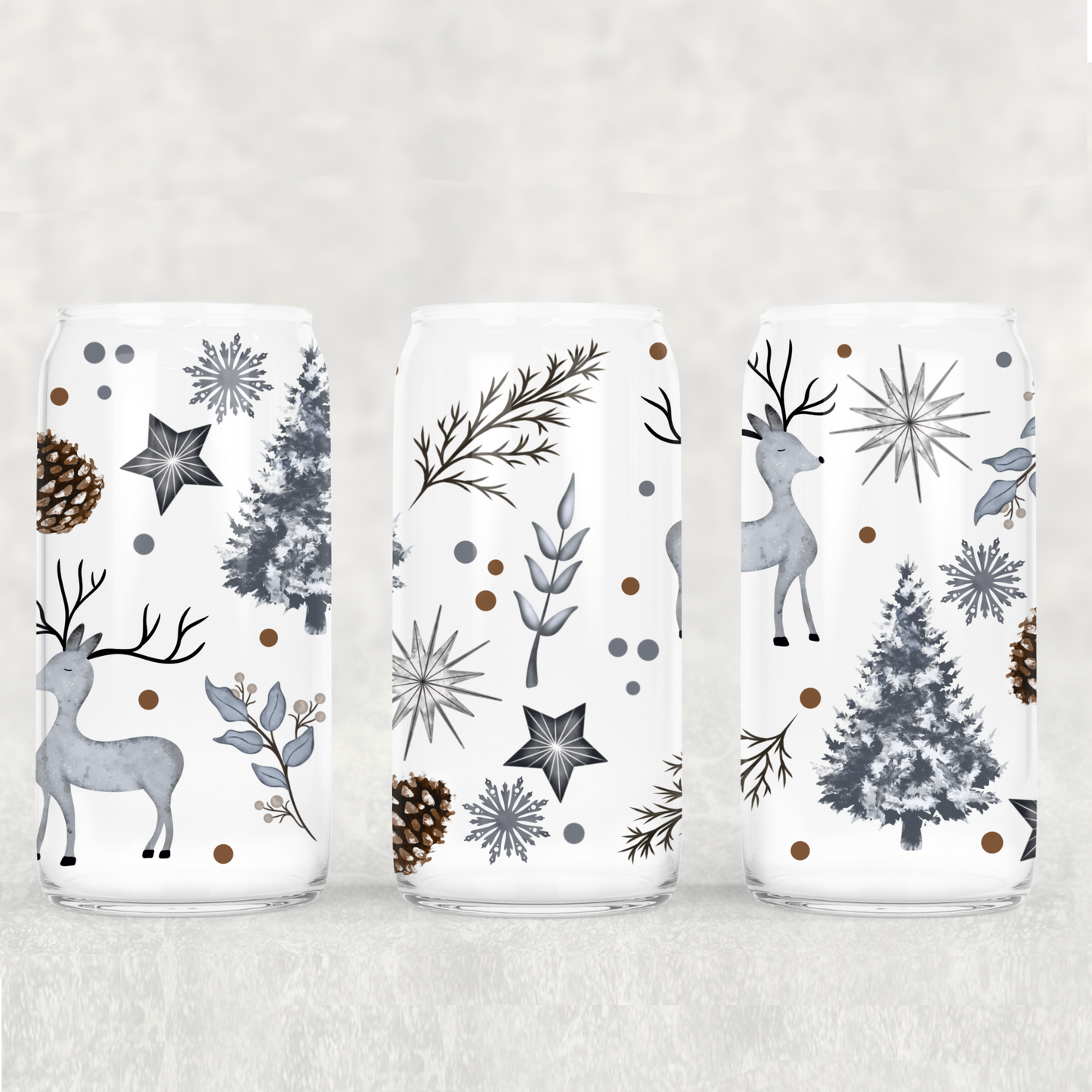 CS 2024 winter deer seamless vinyl sheet | decal | UV DTF wrap