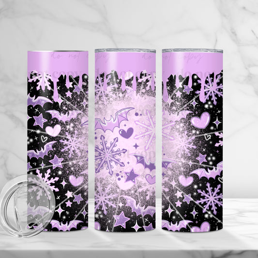 CS 2024 purple bats and snowflakes 20 oz vinyl wrap | dec |