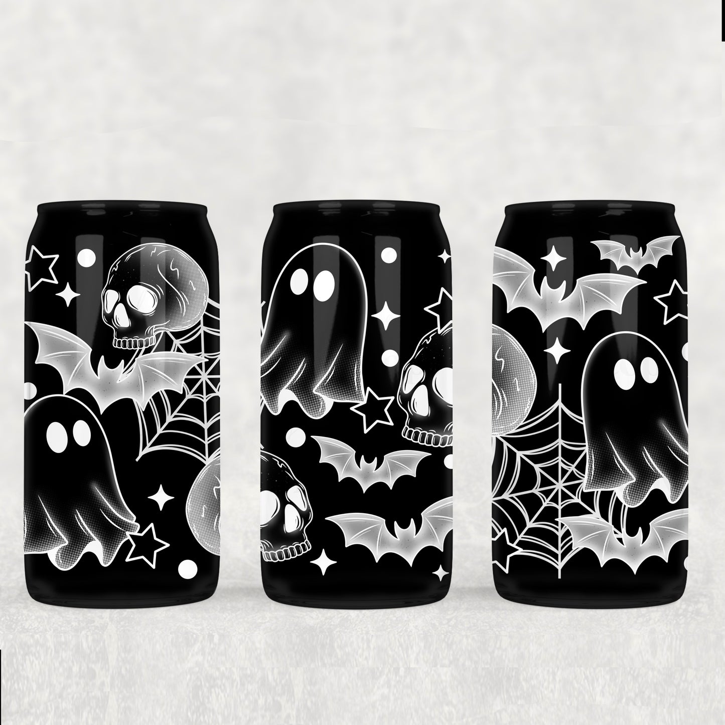 CS 2024 monochromatic or black spooky seamless vinyl sheet | decal | UV DTF decal | UV cup wrap