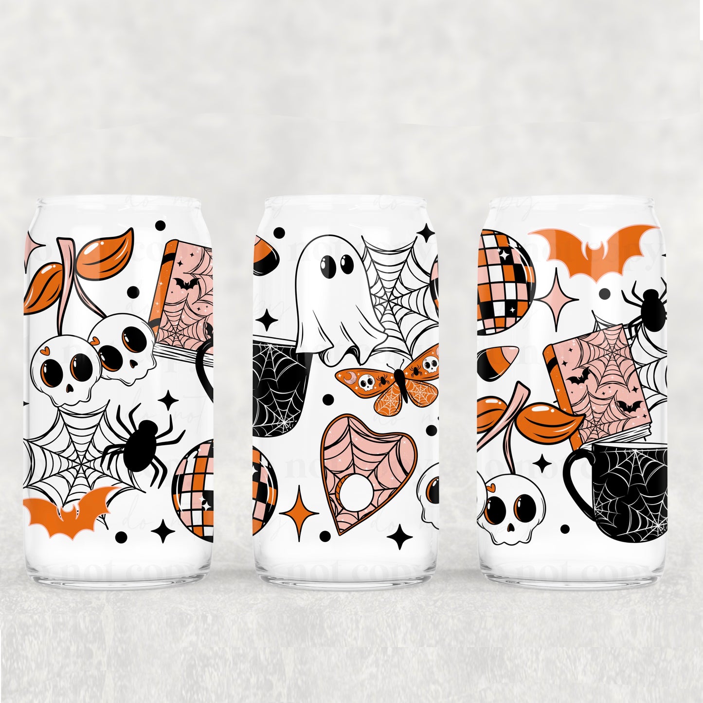 CS 2024 spooky doodles seamless vinyl sheet | decal | UV DTF decal | UV cup wrap | vinyl wrap