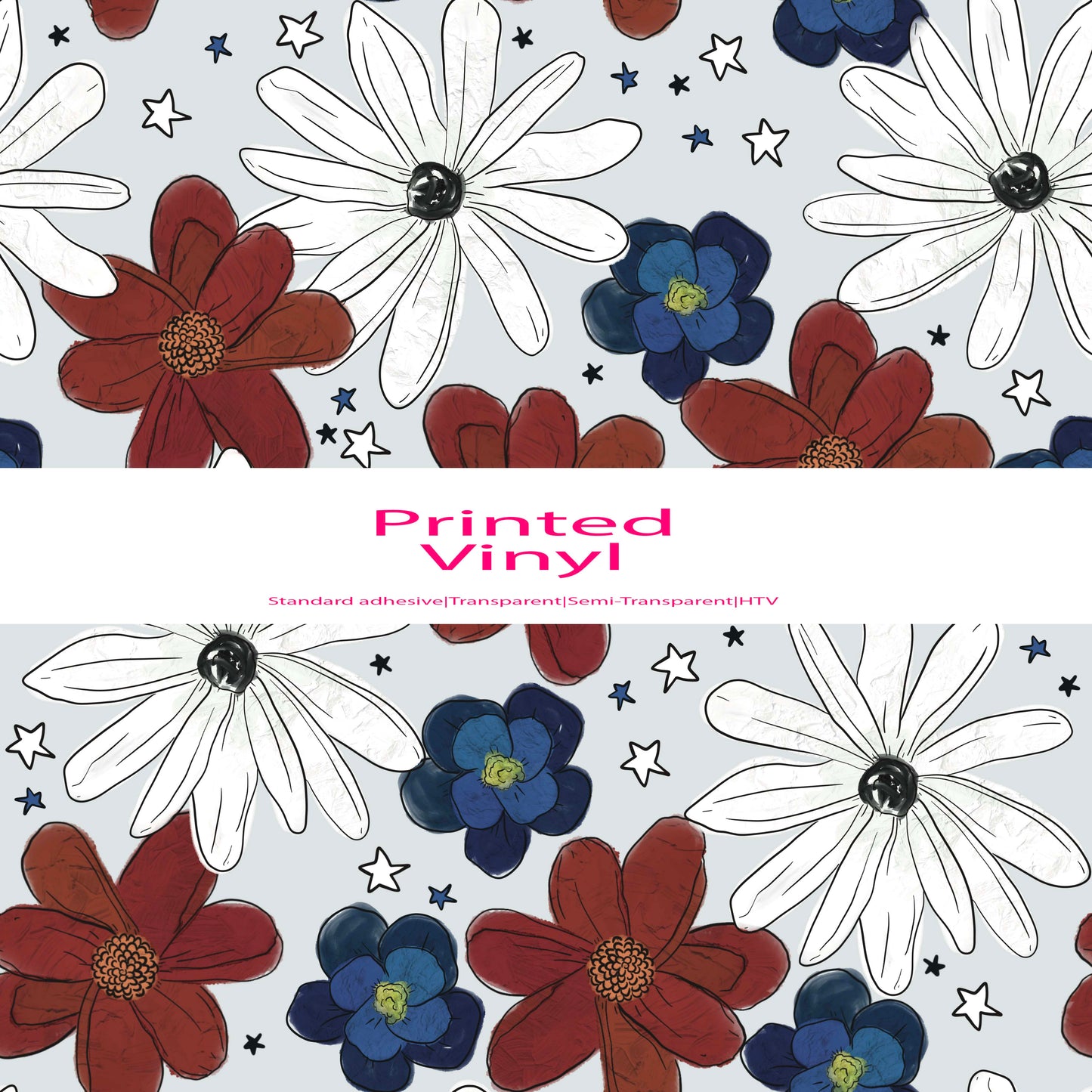 July 4th floral vinyl sheet