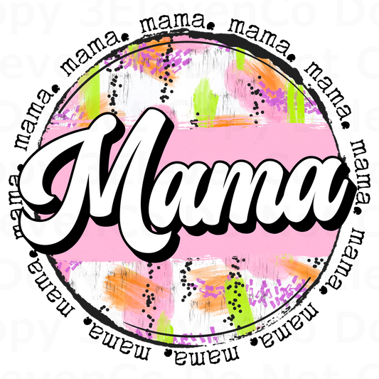 mama/mini halloween round vinyl decal | UV DTF decal | DTF print