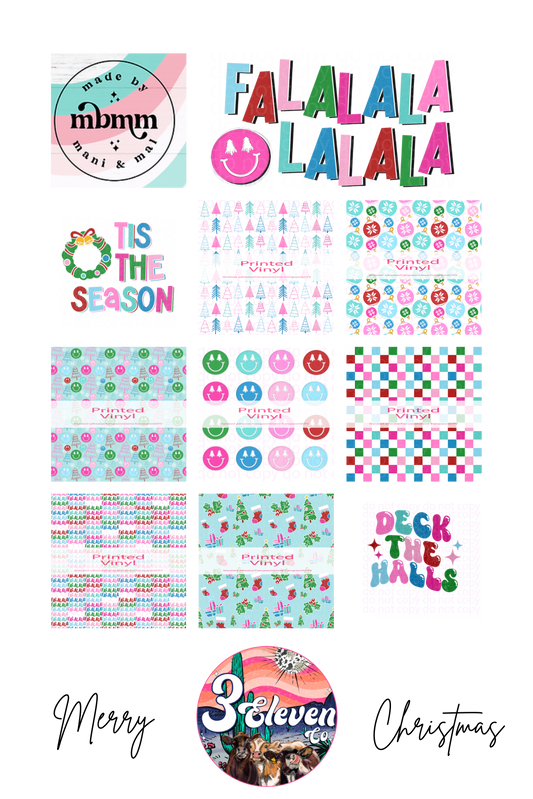 Made by Mani & Mal Christmas pack vinyl sheets see