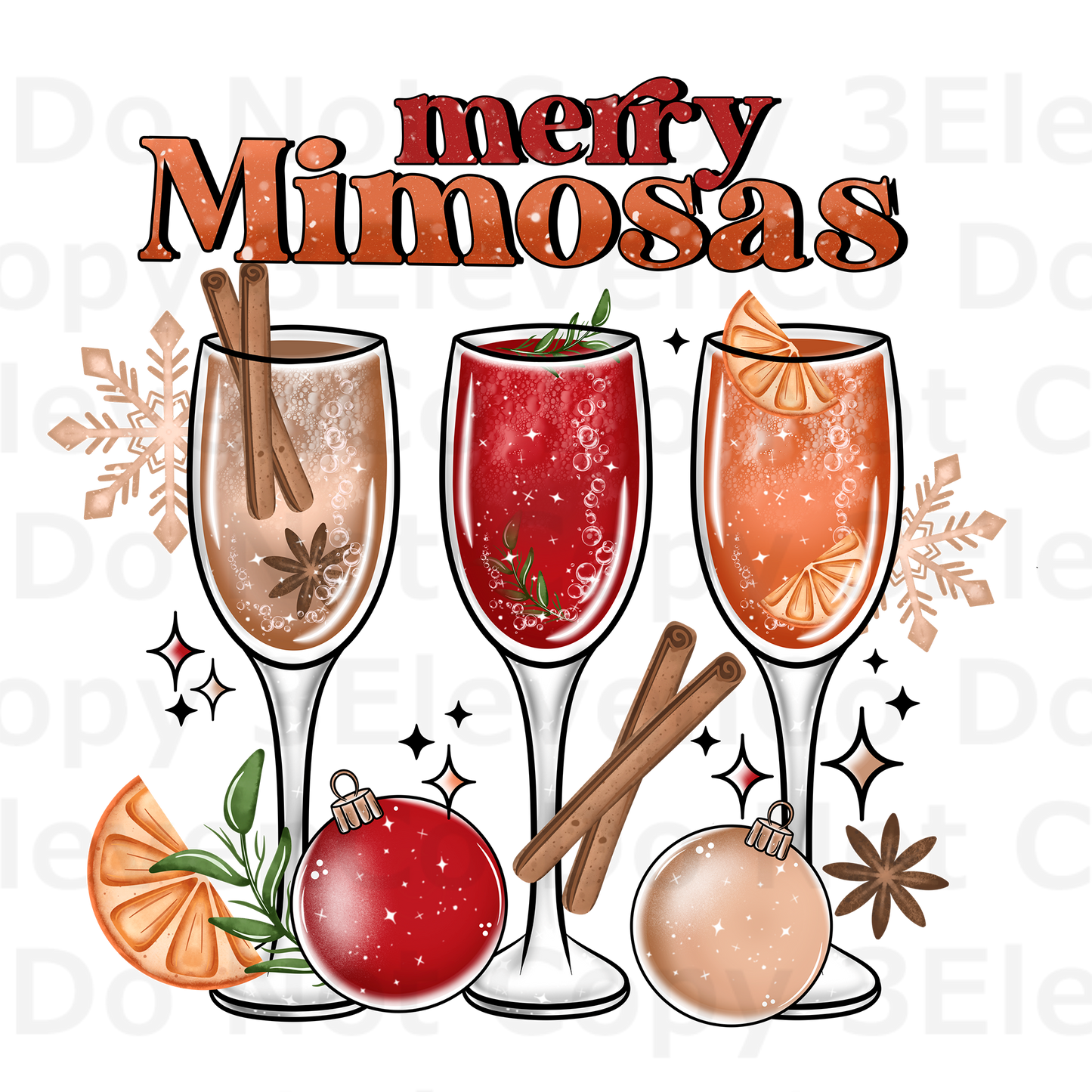 CS 2024 merry mimosa seamless vinyl sheet | decal | UV wrap | UV DTF oct