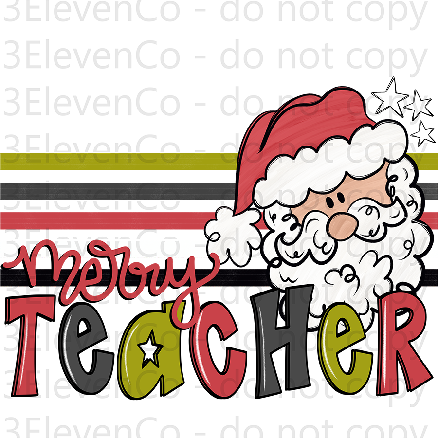 2024 OS merry teacher UV DTF decal | DTF print