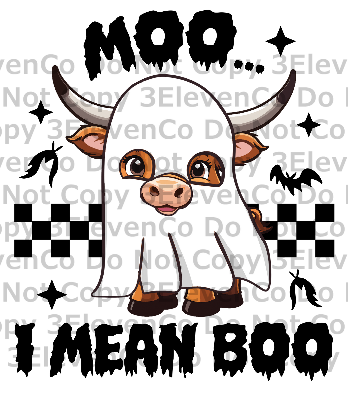 moo I mean boo vinyl decal | UV DTF decal | DTF print