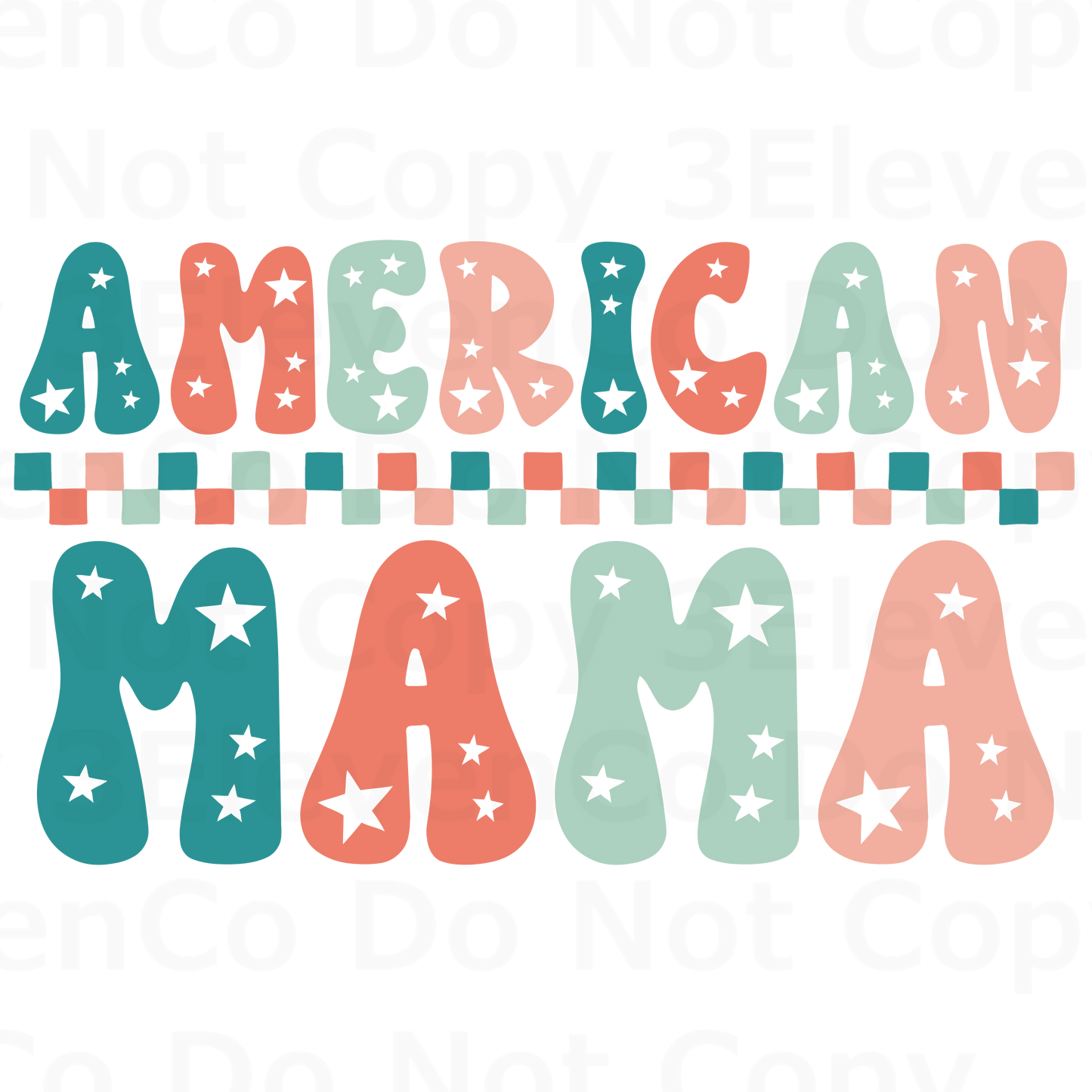 American mama/mini freedom stars vinyl decal | UV DTF decal | DTF print