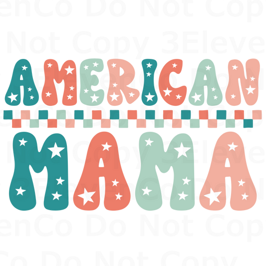 American mama/mini freedom stars vinyl decal | UV DTF decal | DTF print