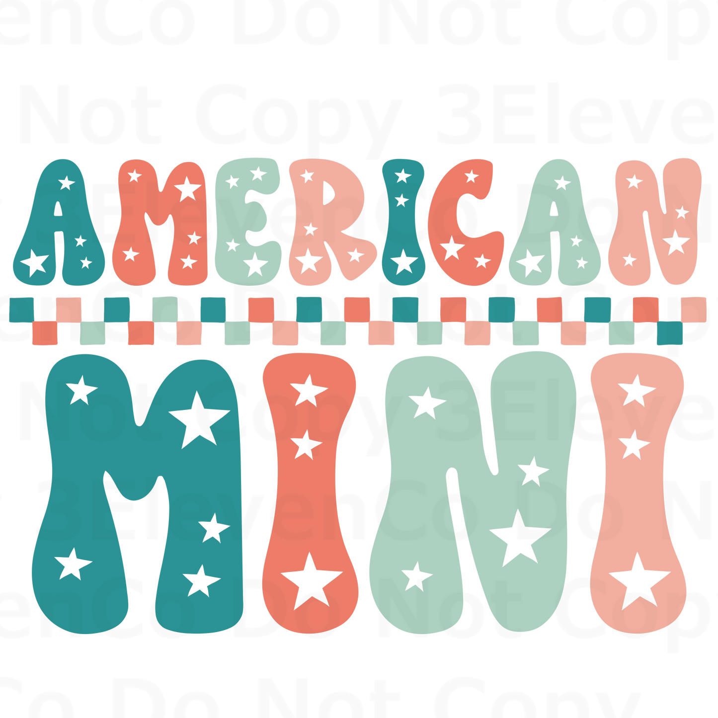 American mama/mini freedom stars vinyl decal | UV DTF decal | DTF print