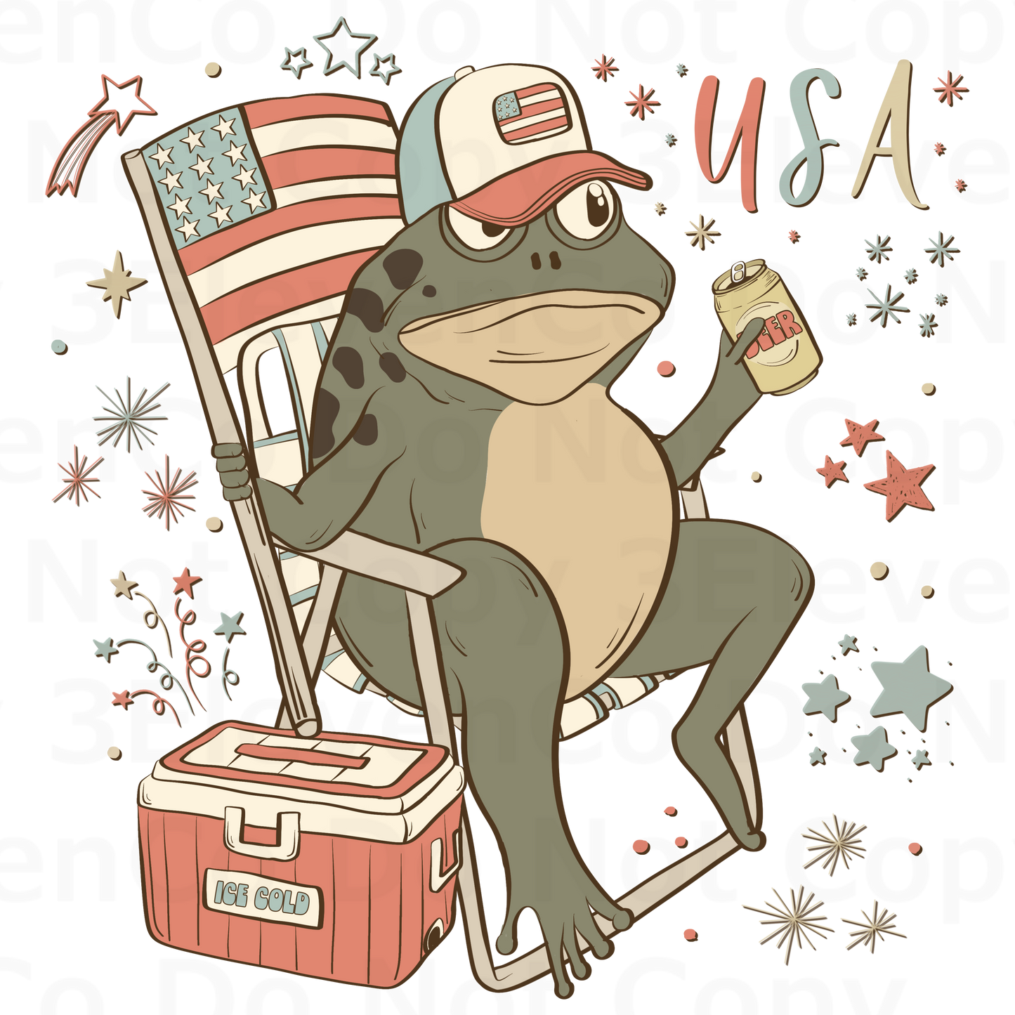 SC 2024 USA frog vinyl decal | UV DTF decal | DTF print