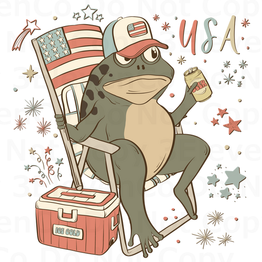 SC 2024 USA frog vinyl decal | UV DTF decal | DTF print