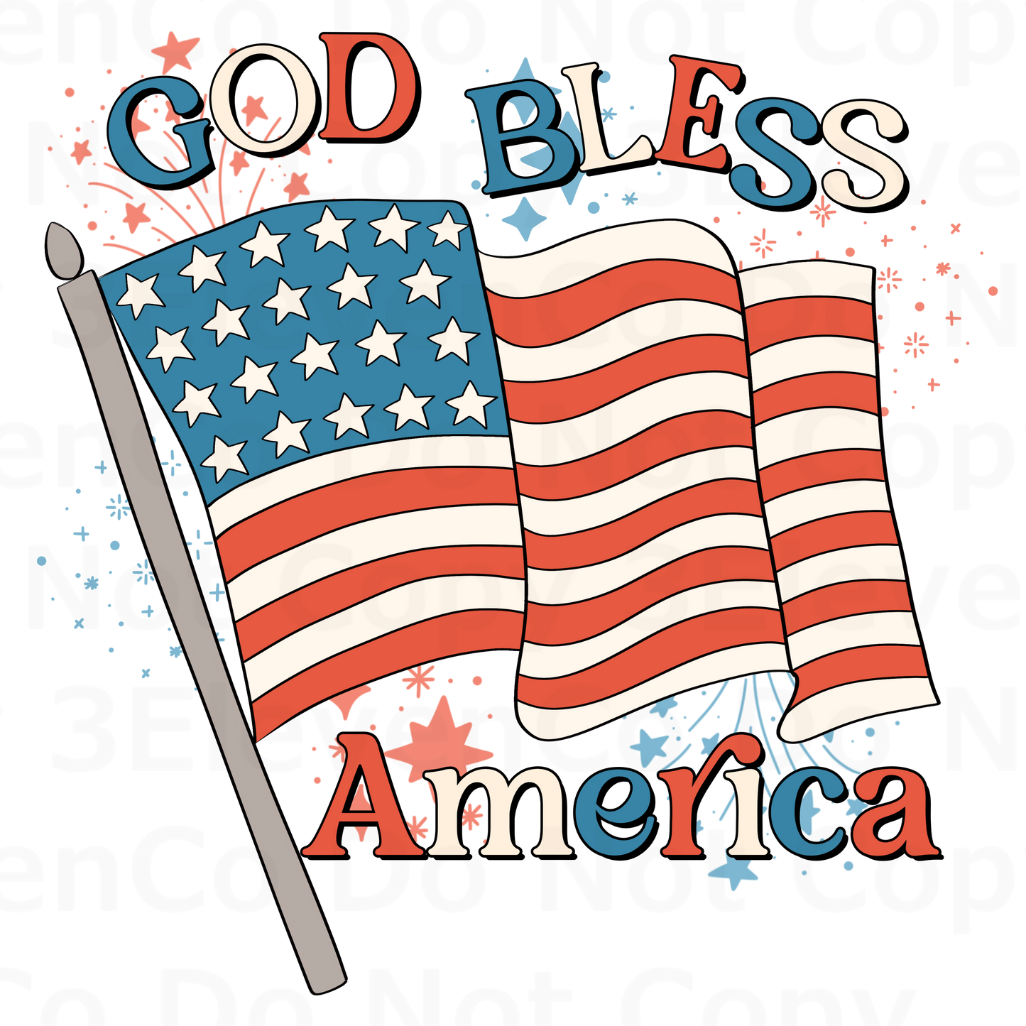 SC 2024 God bless America flag vinyl decal | UV DTF decal | DTF print