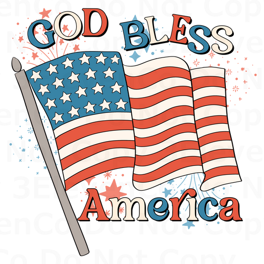 SC 2024 God bless America flag vinyl decal | UV DTF decal | DTF print