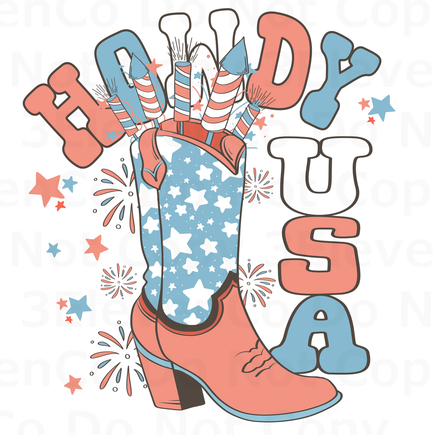 howdy USA vinyl decal | UV DTF decal | DTF print