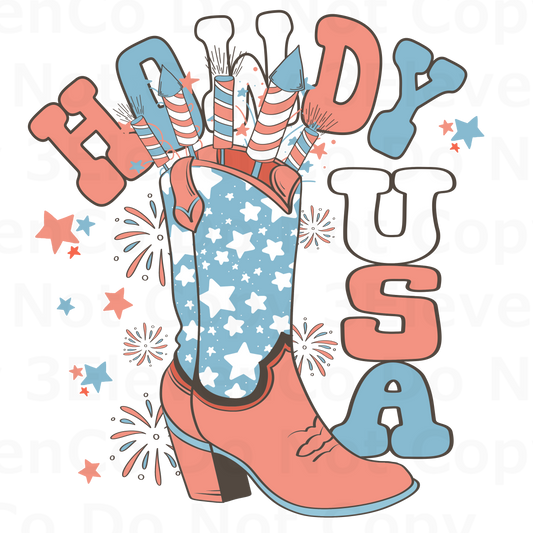 howdy USA vinyl decal | UV DTF decal | DTF print