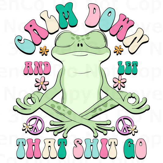 SC 2024 calm down froggy vinyl decal | UV DTF decal | DTF print