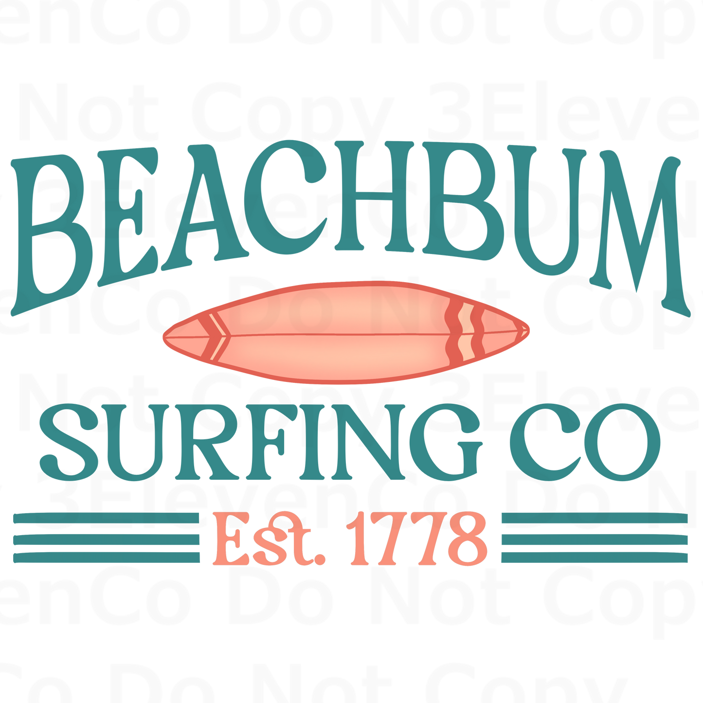 SC 2024 beachbum surfing vinyl decal | UV DTF decal | DTF print