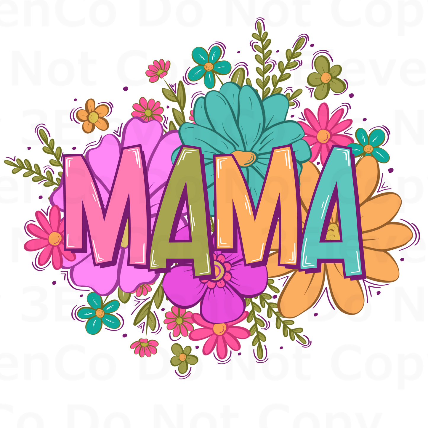 pink florals 2024 mama/mini  vinyl decal | UV DTF decal | DTF print