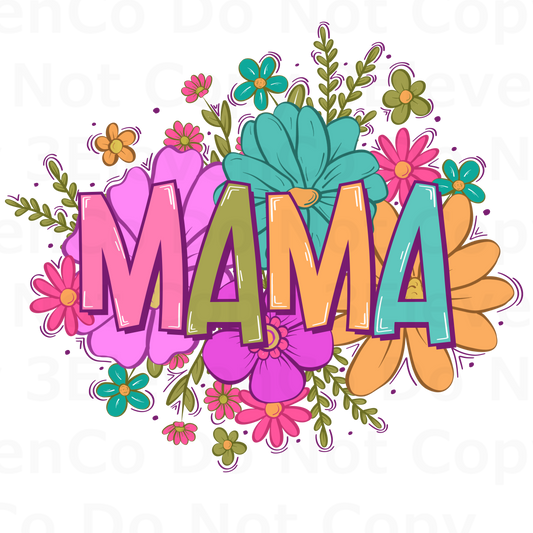 pink florals 2024 mama/mini  vinyl decal | UV DTF decal | DTF print