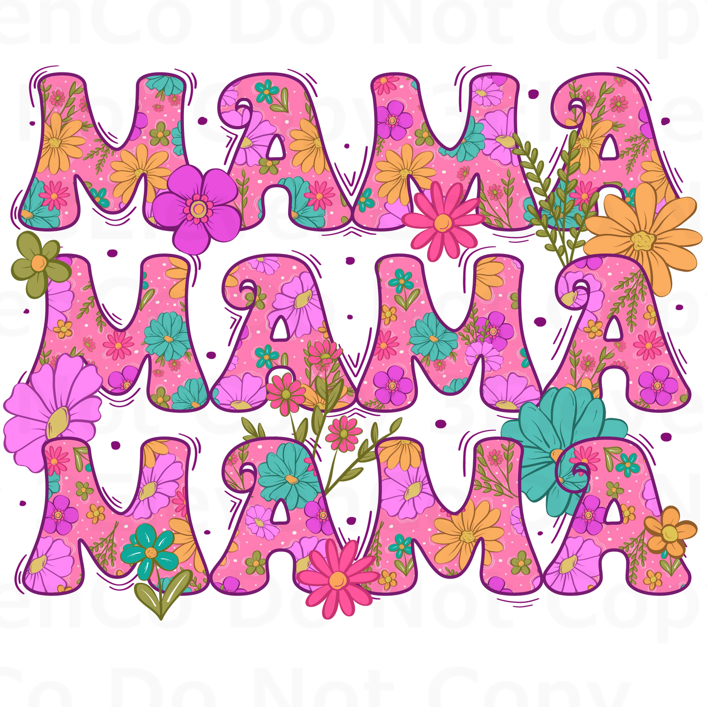 pink florals 2024 mama vinyl decal | UV DTF decal | DTF print