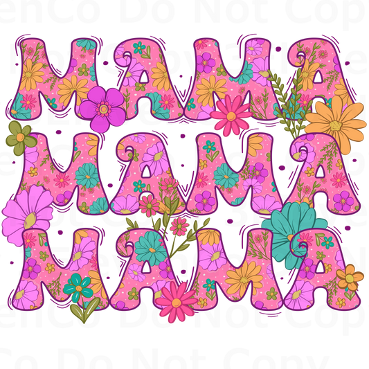 pink florals 2024 mama vinyl decal | UV DTF decal | DTF print