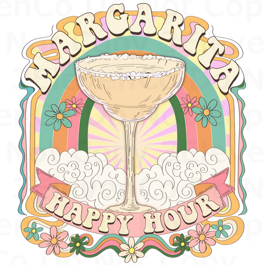 SC 2024 margarita happy hour vinyl decal | UV DTF decal | DTF print