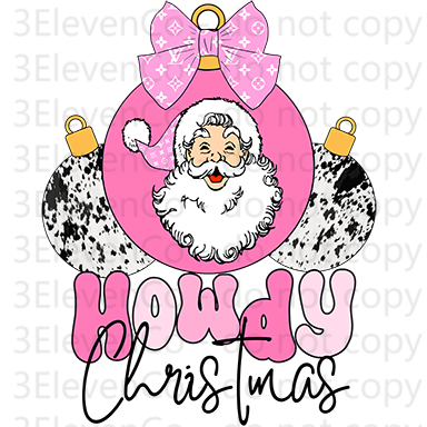 2024 pink boujee Christmas UV DTF decal