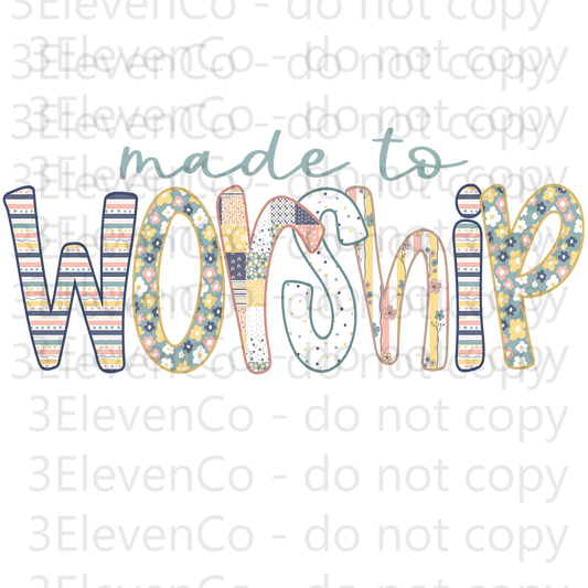 SD 2024 made to worship UV DTF decal