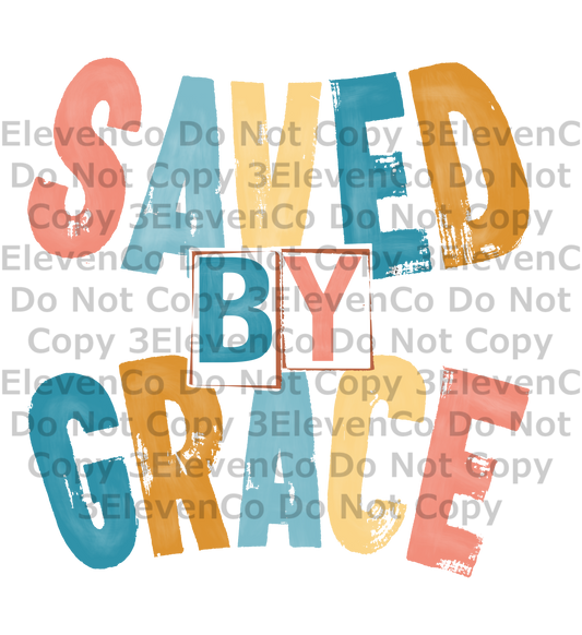 saved by grace vinyl decal | UV DTF decal | DTF print