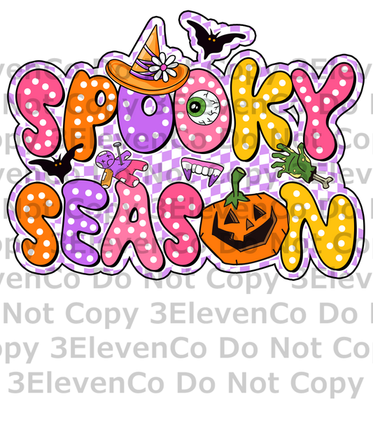 spooky season in lights vinyl decal | UV DTF decal | DTF print