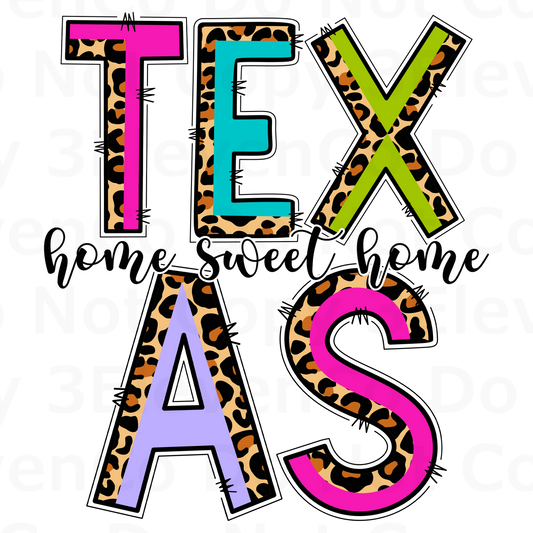 SBB 2024 Texas home sweet home vinyl decal | UV DTF decal | DTF print