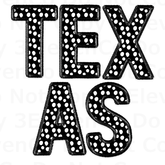 SBB 2024 Texas black white dots vinyl decal | UV DTF decal | DTF print