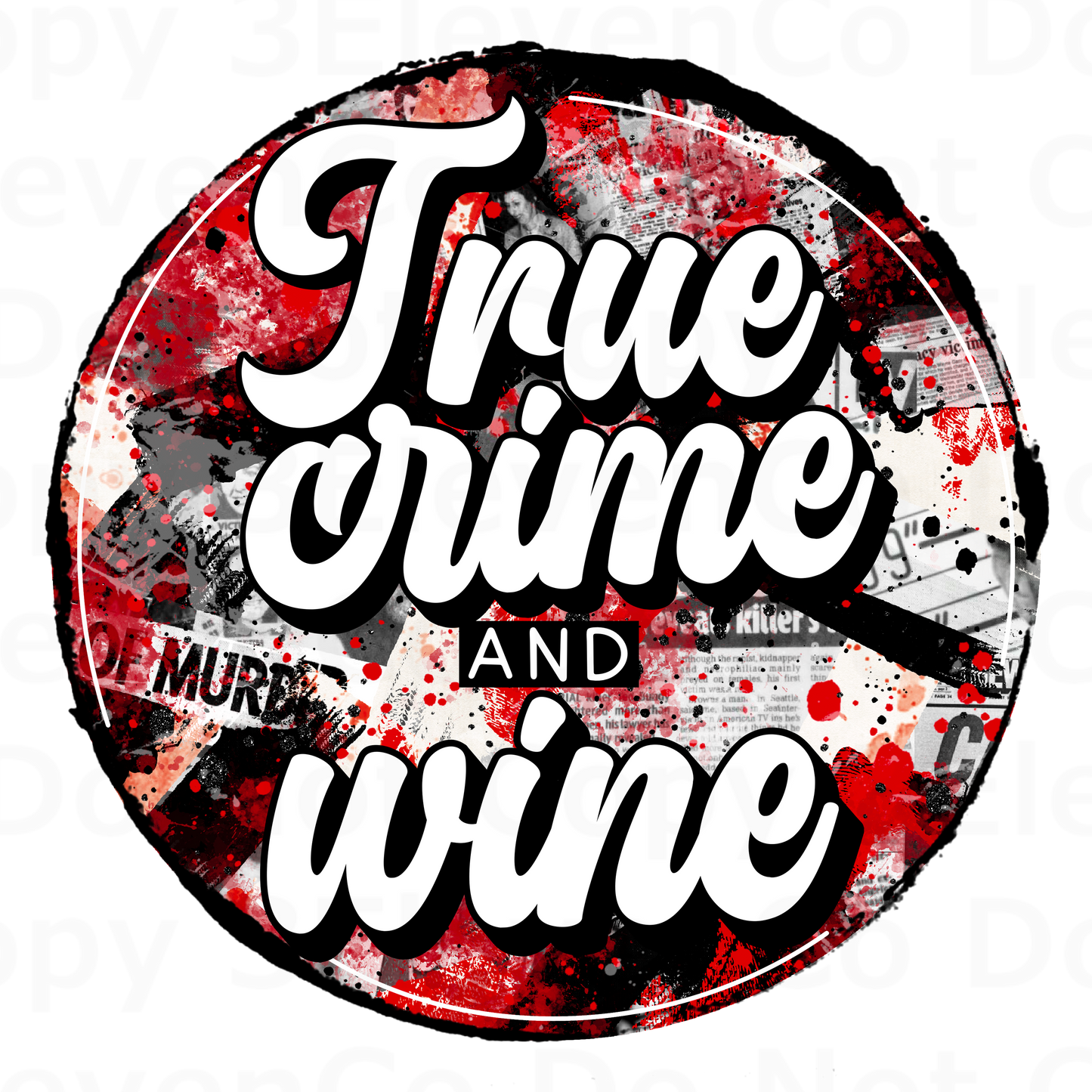 SBB 2024 true crime round vinyl decal | UV DTF decal | DTF print