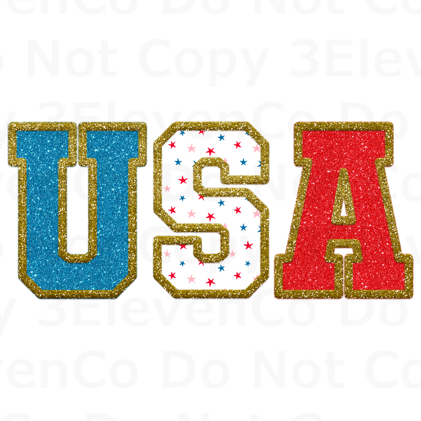 SC 2024 USA faux glitter vinyl decal | UV DTF decal | DTF print