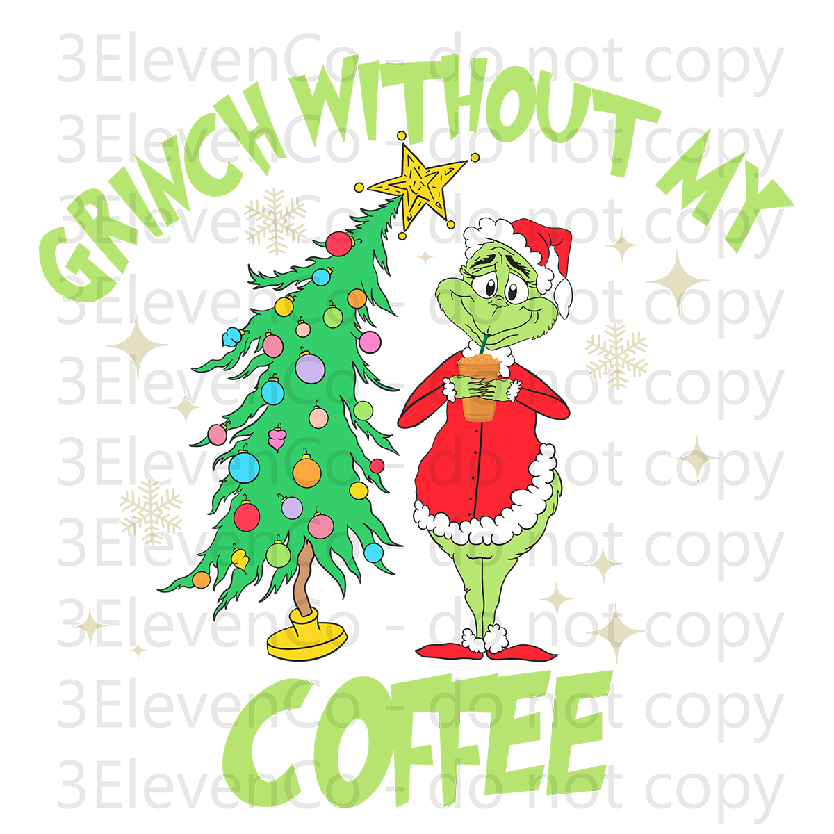 2024 GS grinchy before coffee UV DTF decal | DTF print