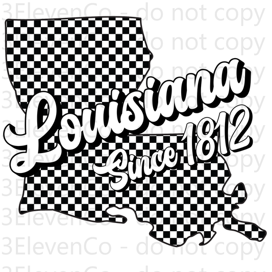 SD 2024 Louisiana checkered decal or dtf transfer