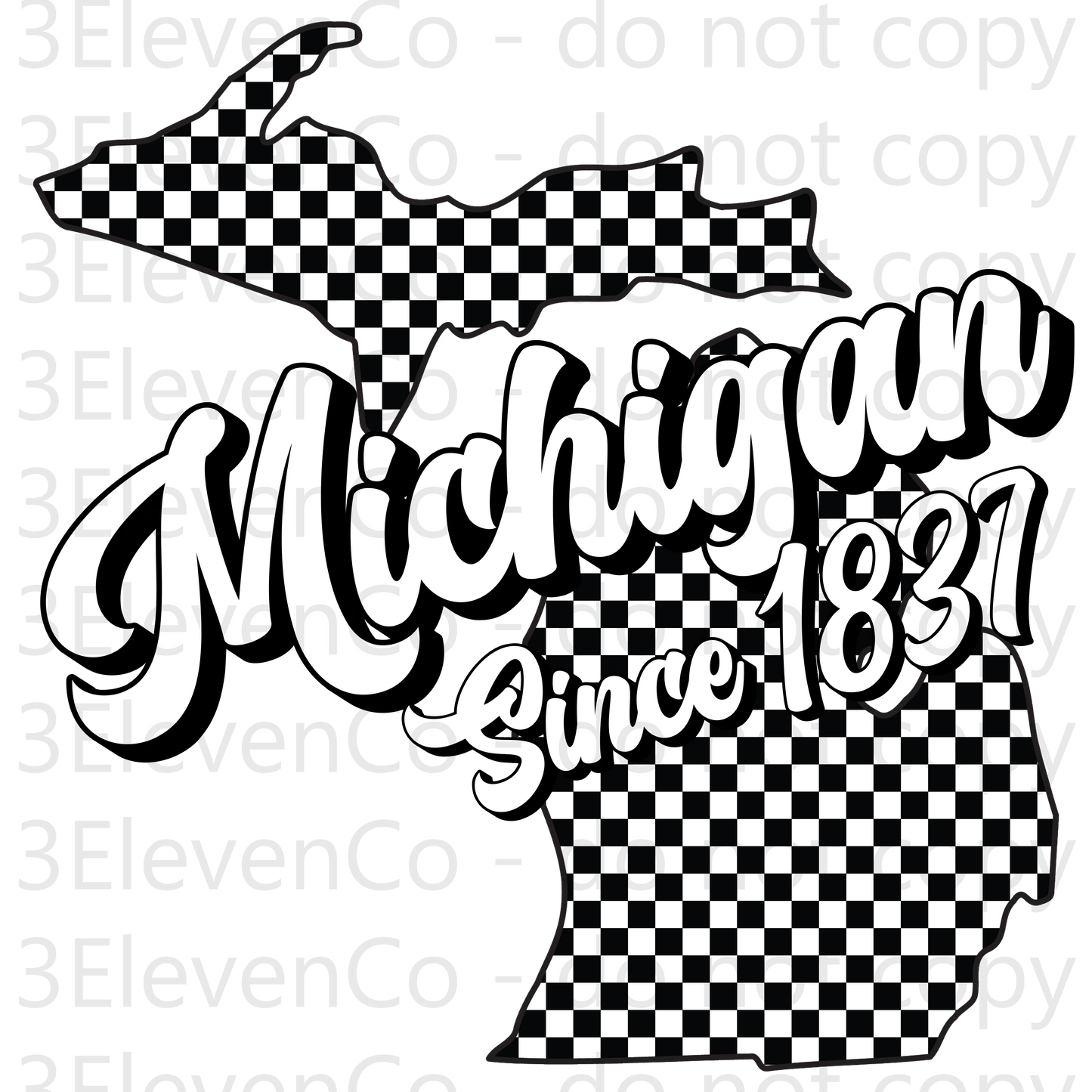 SD 2024 Michigan checkered decal or dtf transfer