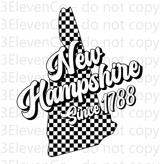 SD 2024 New Hampshire checkered decal or dtf transfer