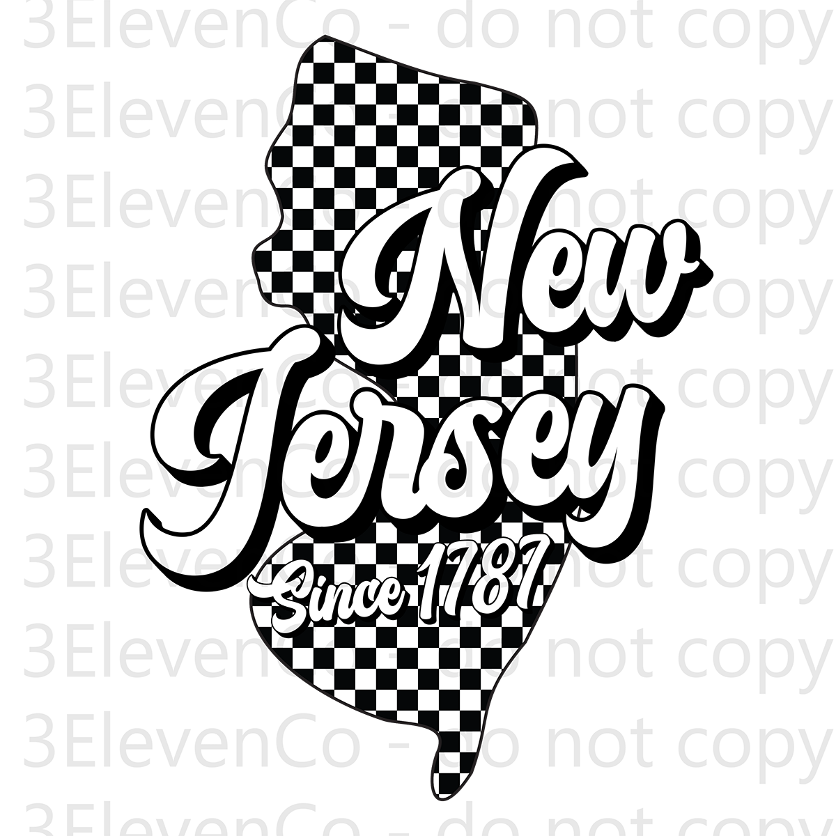 SD 2024 New Jersey checkered decal or dtf transfer