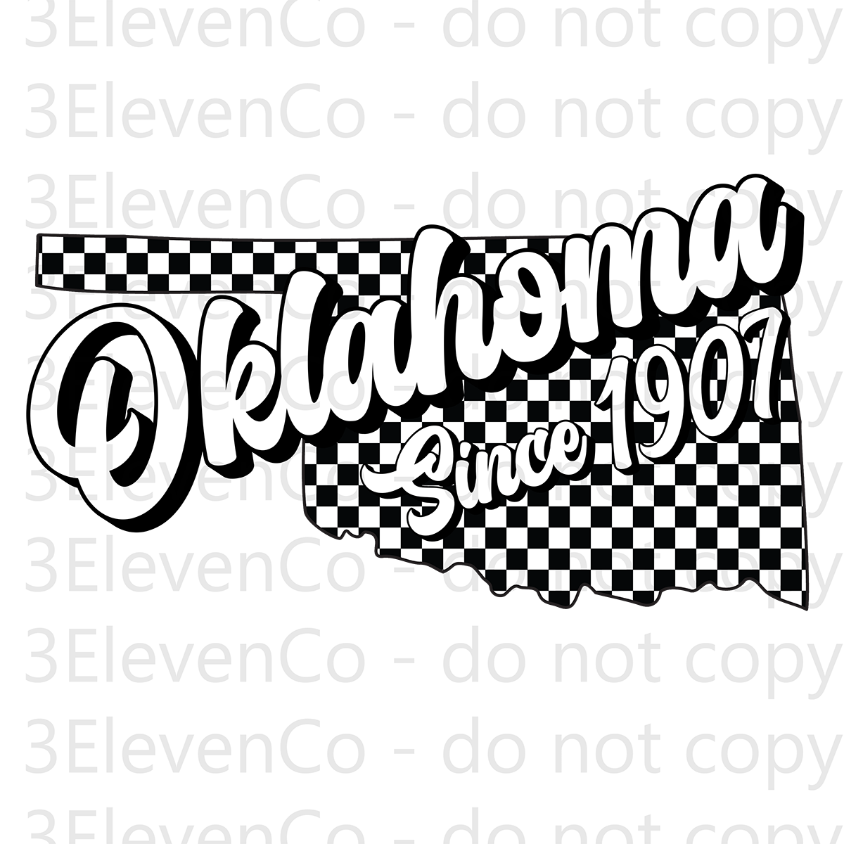 SD 2024 Oklahoma checkered decal or dtf transfer