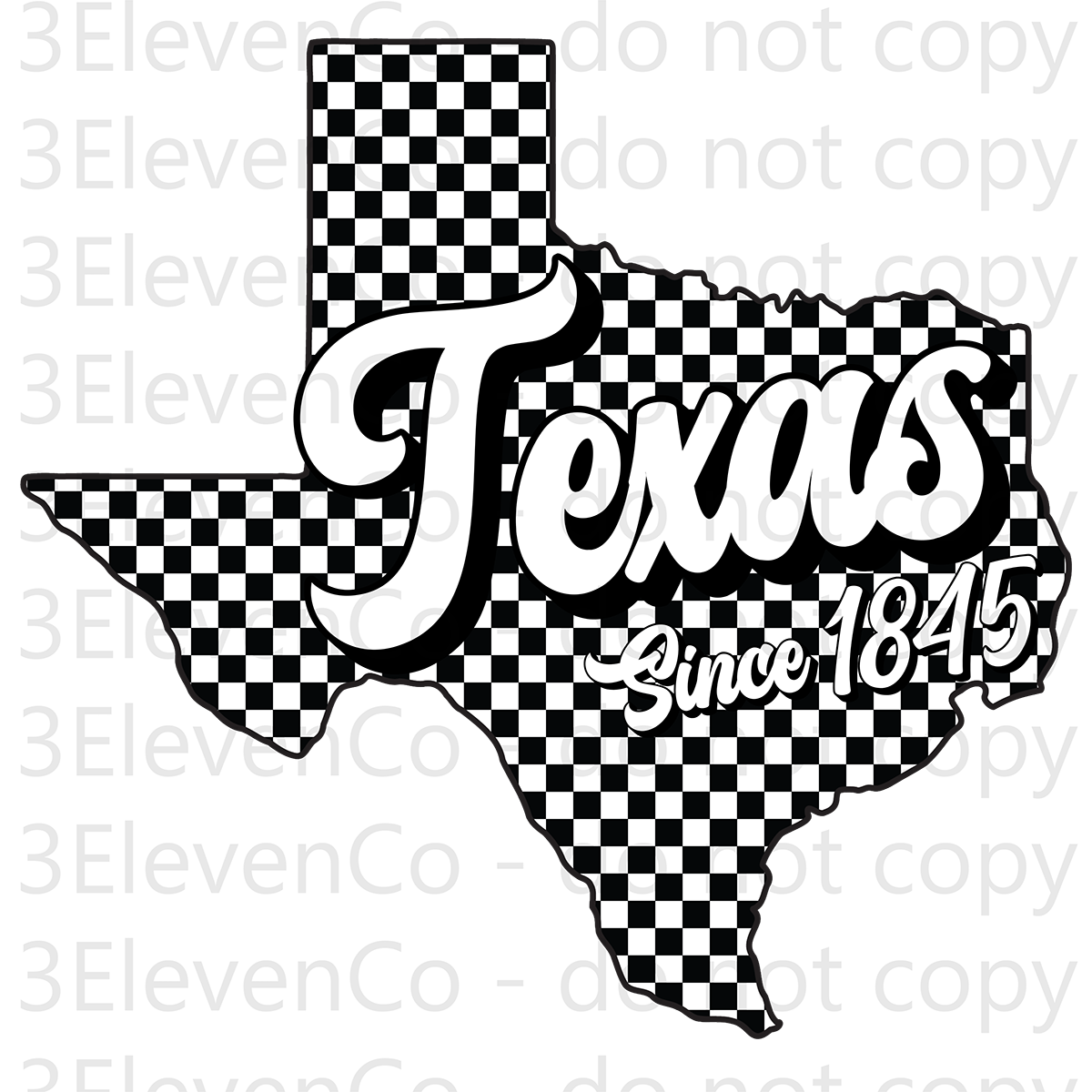 SD 2024 Texas checkered decal or dtf transfer