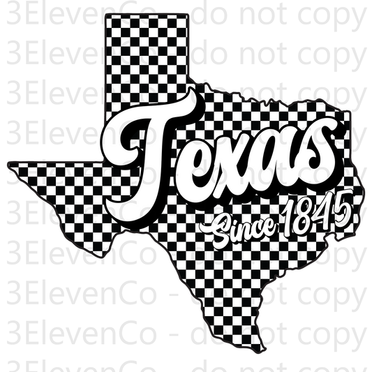 SD 2024 Texas checkered decal or dtf transfer