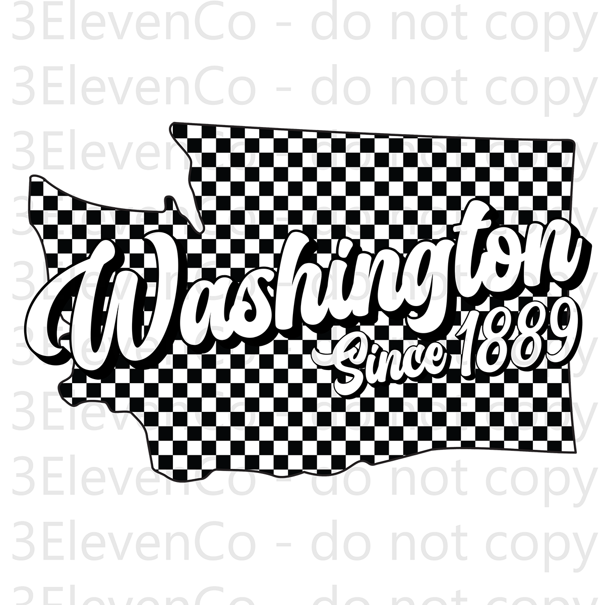 SD 2024 Washington checkered decal or dtf transfer