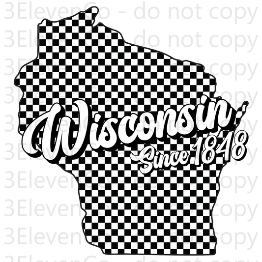 SD 2024 Wisconsin checkered decal or dtf transfer