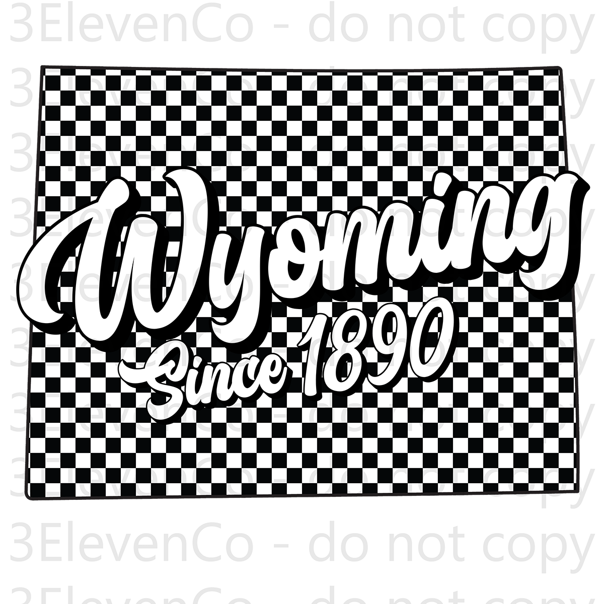 SD 2024 Wyoming checkered decal or dtf transfer