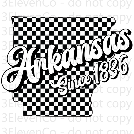 SD 2024 Arkansas checkered decal or dtf transfer