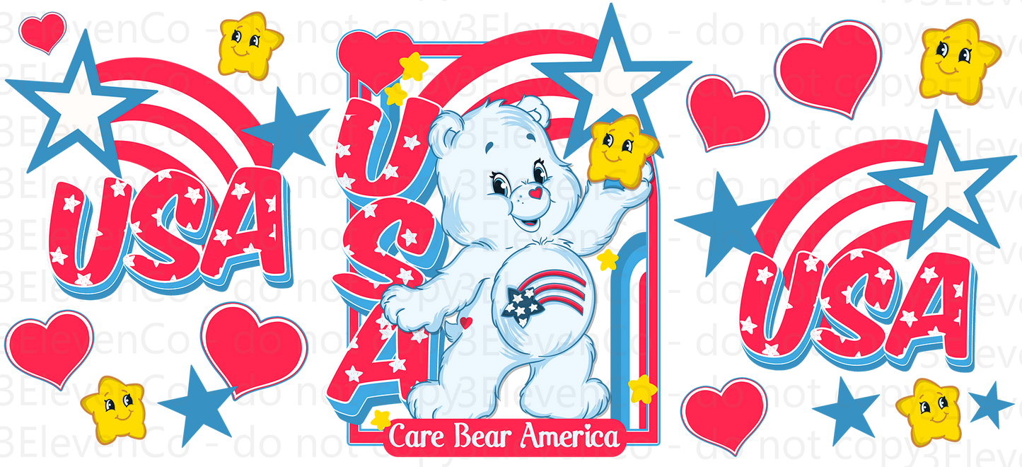 America bears vinyl sheet or UV DTF cup wrap