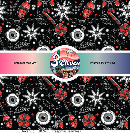 2024 CS merry creepmas seamless vinyl sheet | decal | UV wrap | DTF print