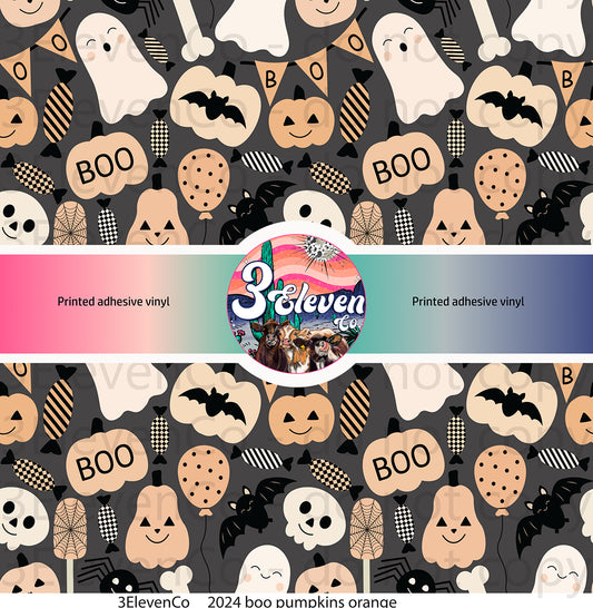 2024 boo pumpkins orange or pink vinyl sheet